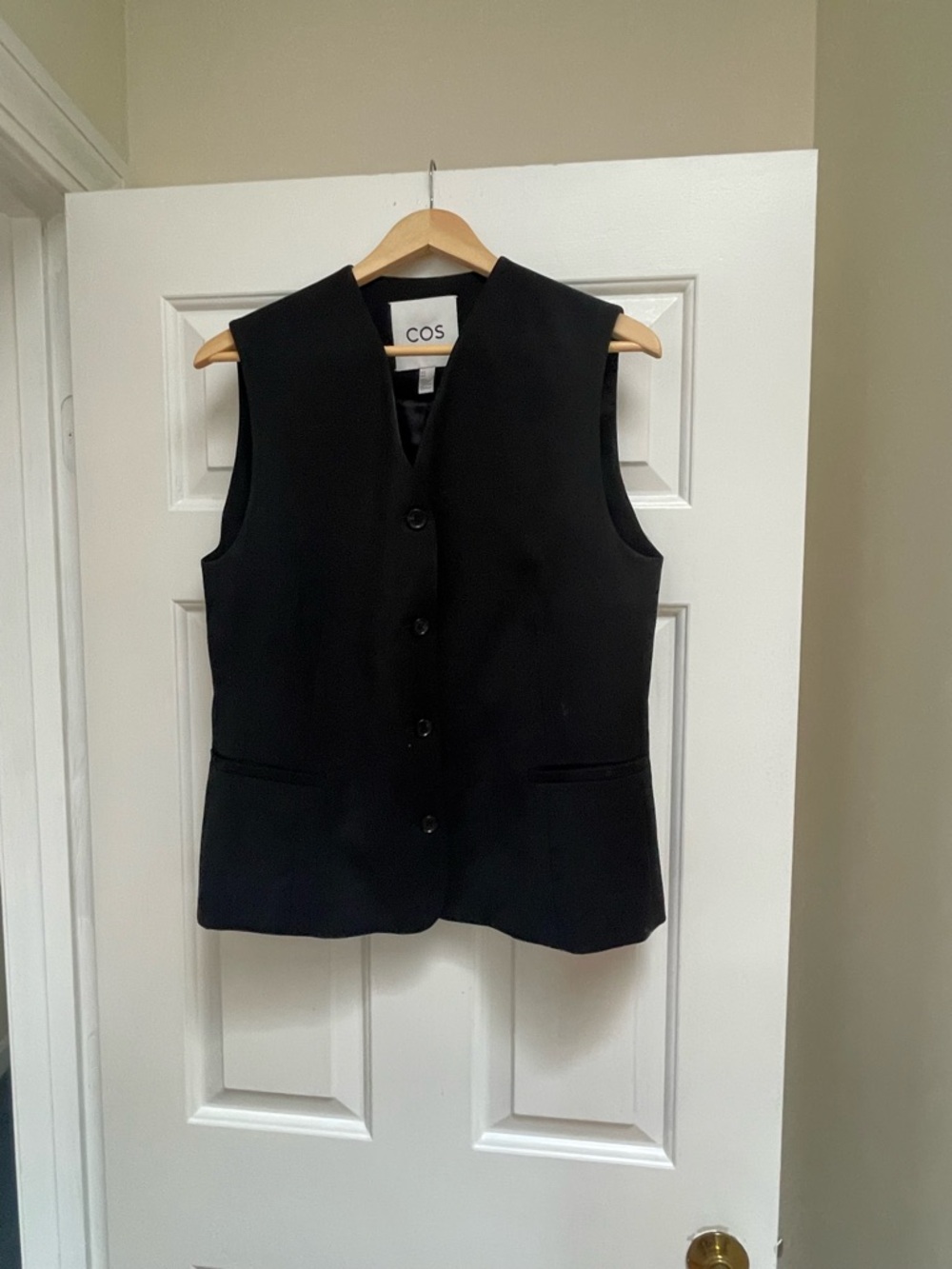 COS Black Button-Front Vest